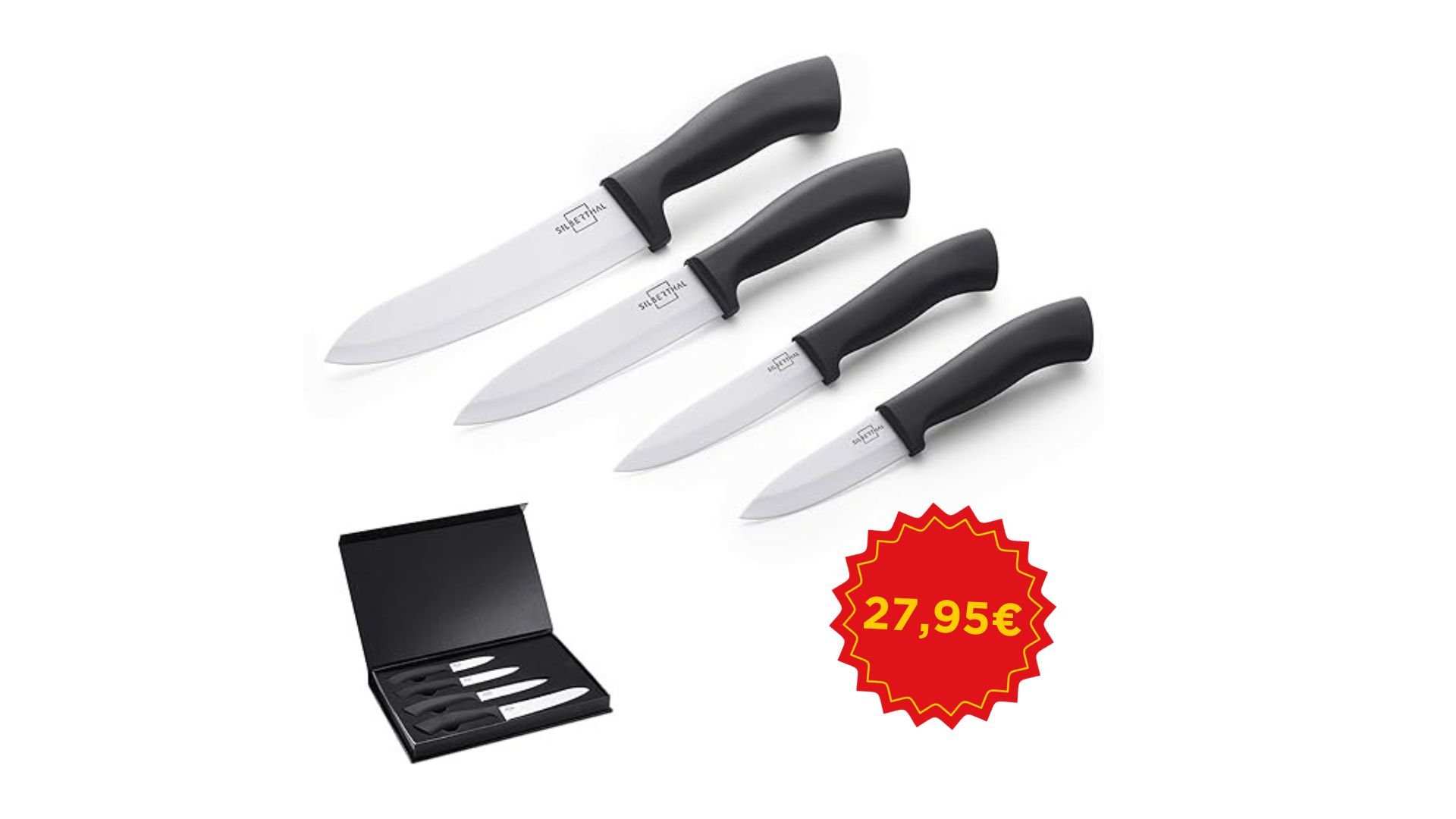 Este elegante set de cuchillos de cerámica es perfecto como regalo - 27,95 €