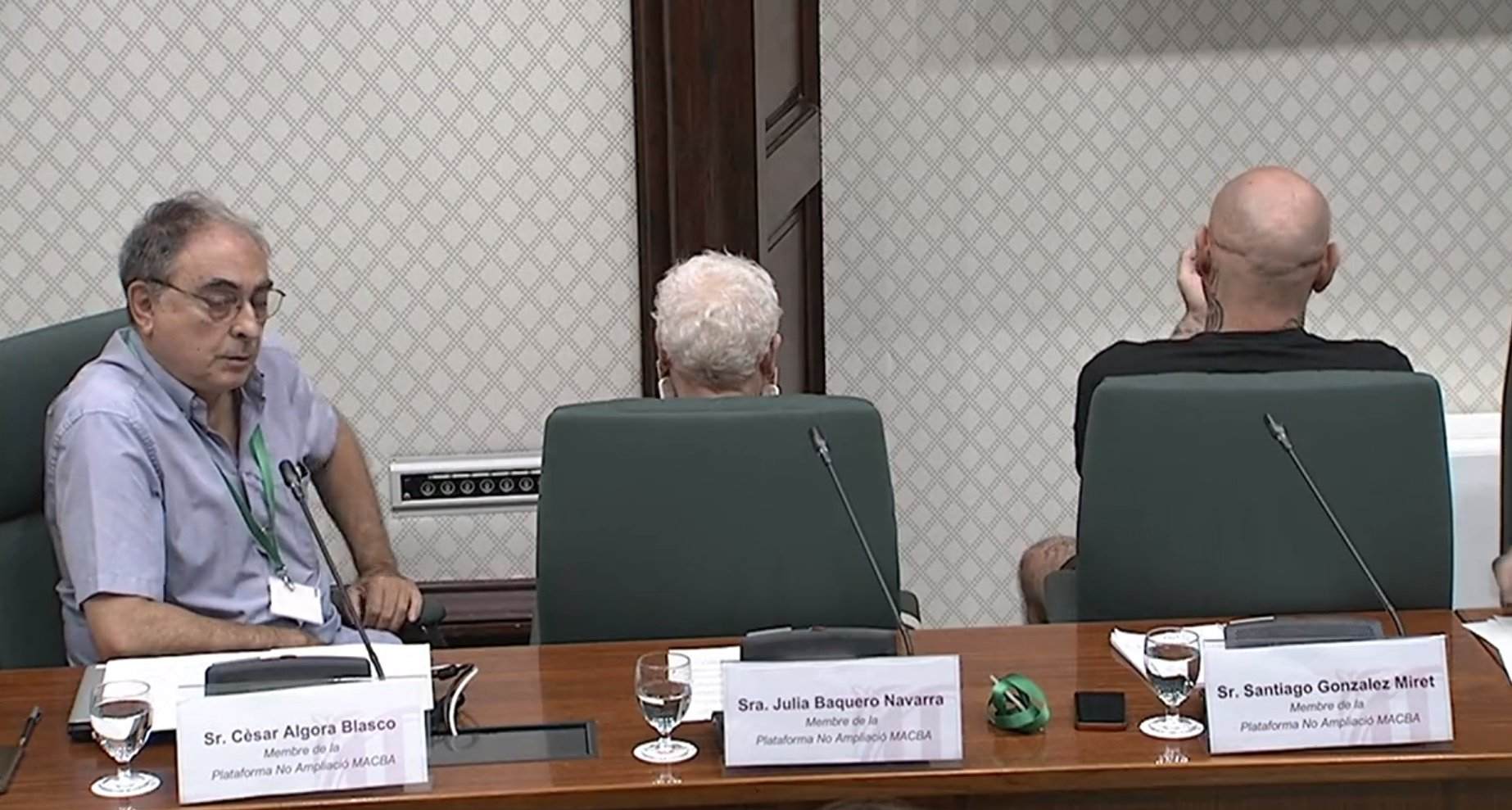 Imatge insòlita al Parlament: ponents d'una comissió es posen d'esquena quan parla Vox