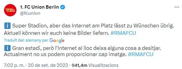 Tuit union Berlin Bernabéu X Tuit union Berlin Bernabéu X