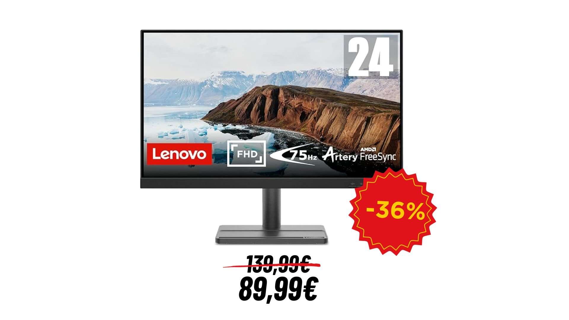 Amazon rebaja un 36% su monitor Gaming Lenovo de 24 pulgadas