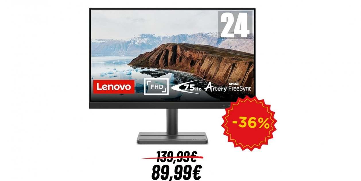 Amazon reduce un 36% su monitor Lenovo Gaming de 24 pulgadas