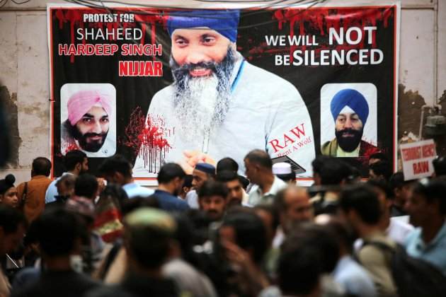 Protesta per l'asssassinat de lider Sikh a Canada. EFE