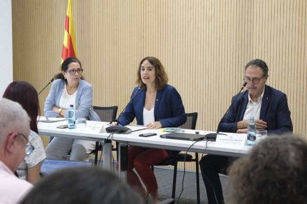 La consellera de Justícia, la presidenta de l'Advocacia Catalana i el secretari de Mesures Penals. Foto: D.J.