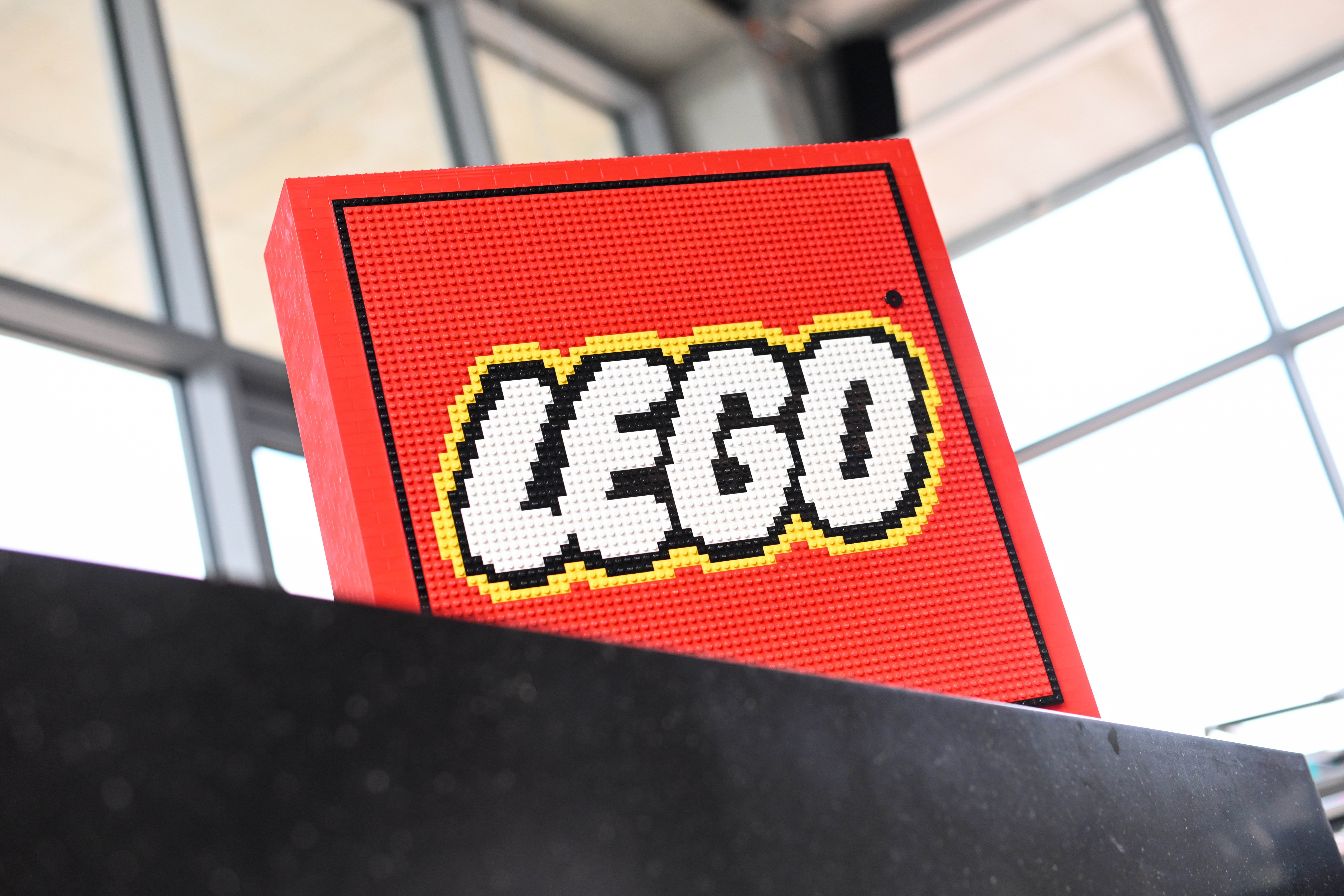 EuropaPress 5406094 filed 25 may 2022 bavaria munich the lego company logo built from lego