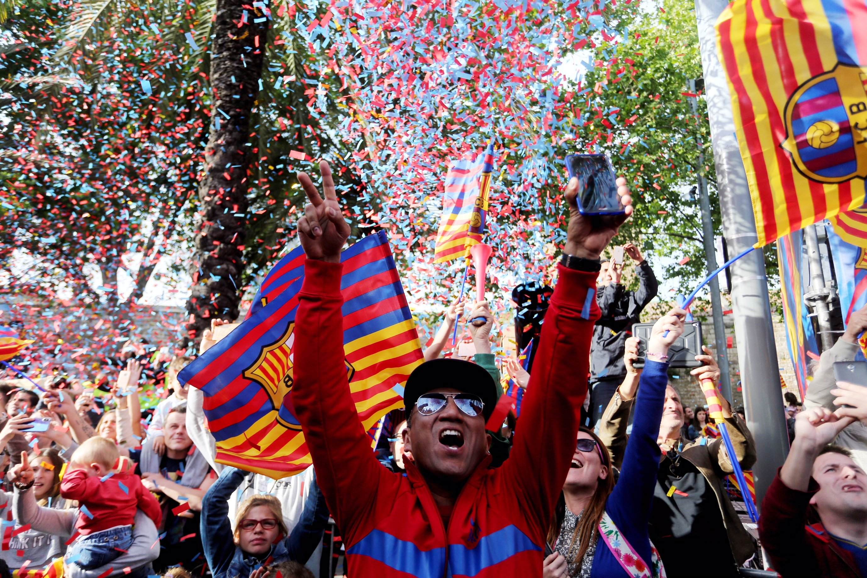 El Barça celebra el doblet