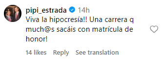 chupe estrado comentario instagram terelu