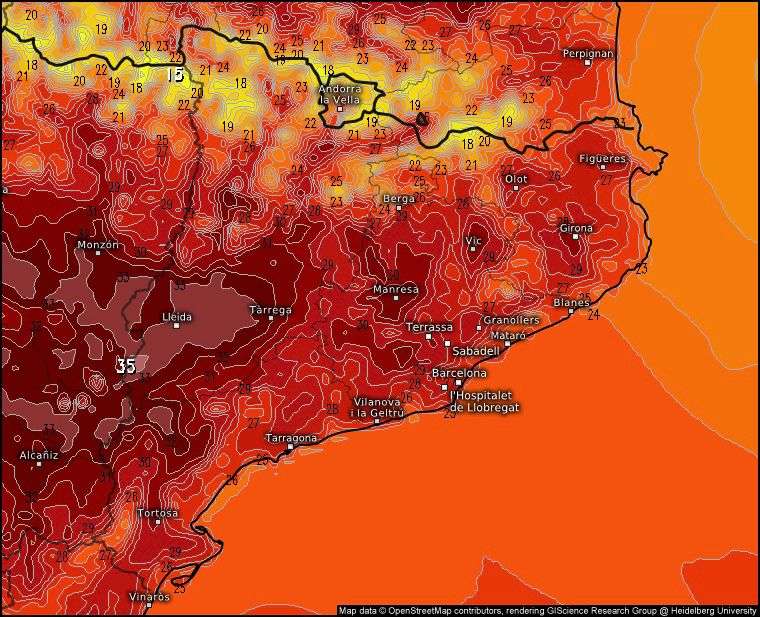 Es batrà el rècord de temperatura màxima d'octubre? Catalunya tocant els 35ºC!