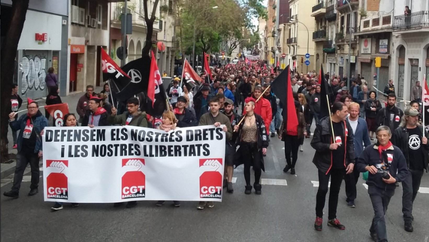 Dos detinguts a la manifestació llibertària de l'1 de Maig