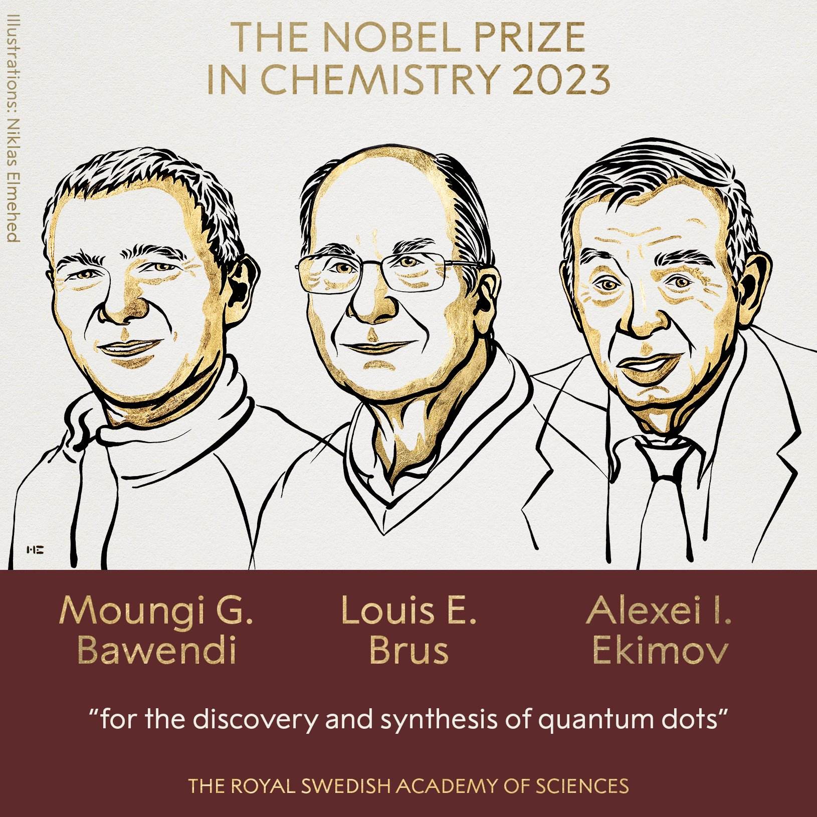 Moungi G. Bawendi, Louis E. Brus i Alexei I. Ekimov reben el Nobel de Química 2023