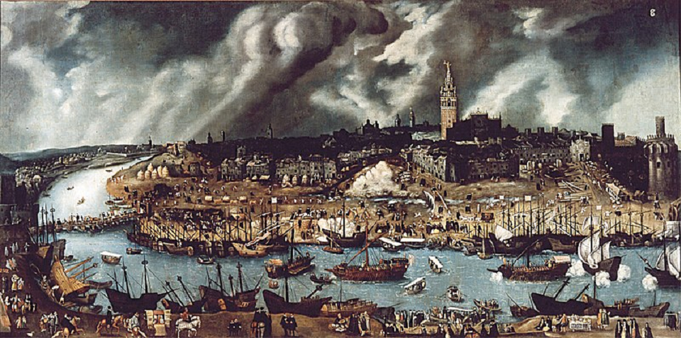 Puerto de Sevilla (circa 1575). Fuente Museo de América. Madrid Puerto de Sevilla (circa 1575). Fuente Museo de América. Madrid