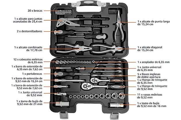 Basics, Juego de Herramientas de 65 Piezas: La Solución Completa  para tus Trabajos de Bric