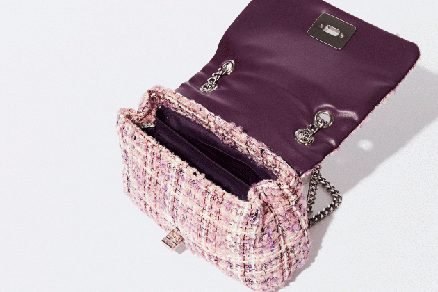 Bolso efecto tweed asa de cadena1 Bolso efecto tweed asa de cadena1