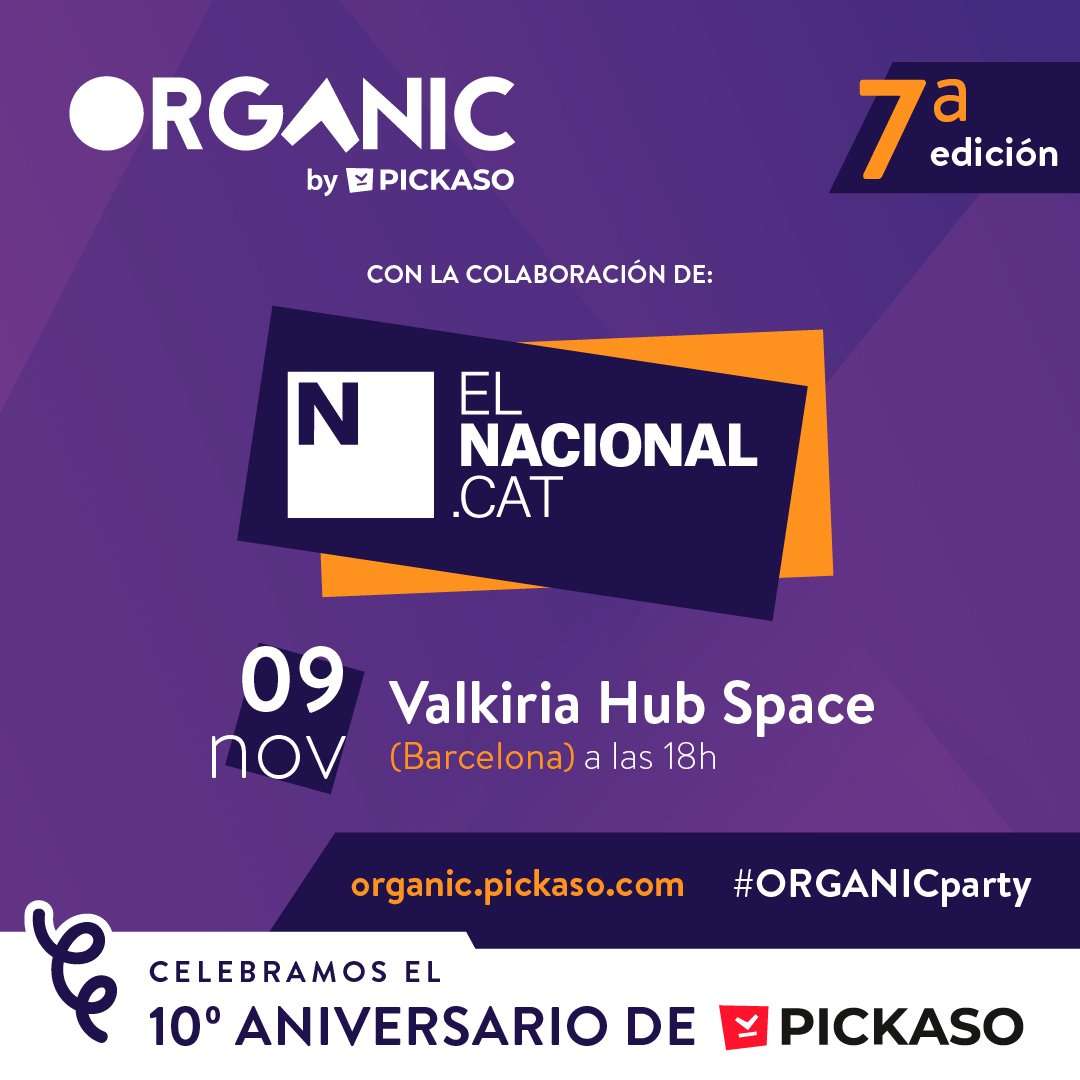 Vuelve ORGANIC, la Fiesta de las Apps en Barcelona para celebrar el 10.º aniversario de PICKASO