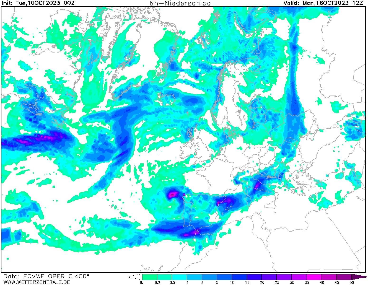 Un canvi de temps deixarà fortes pluges i tempestes a Catalunya ECMWF Wetterzentrale