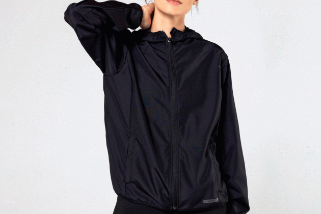 Chaqueta cortaviento Run 100 de mujer negra Kalenji2 Chaqueta cortaviento Run 100 de mujer negra Kalenji2