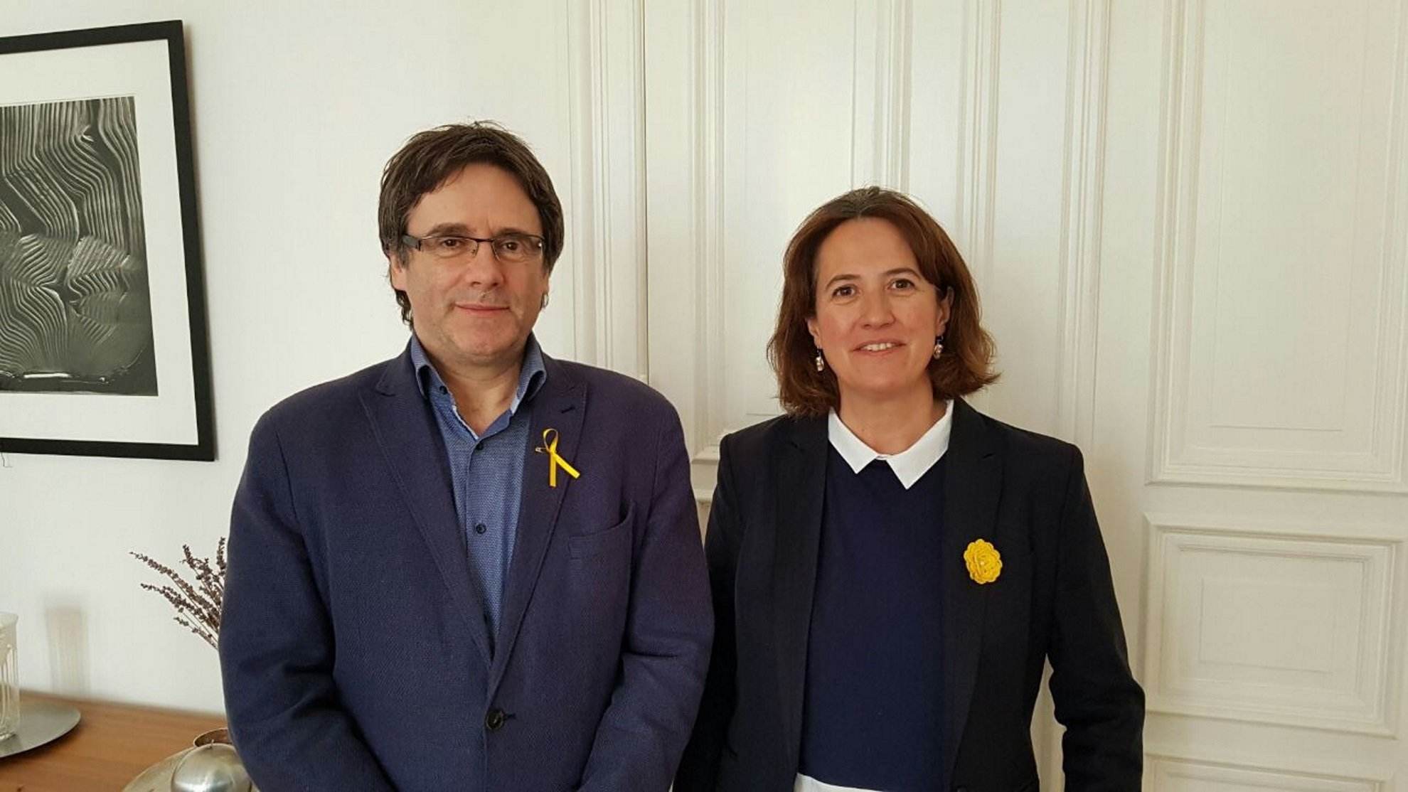 Carles Puigdemont i Elisenda Paluzie es reuneixen i aposten per la República
