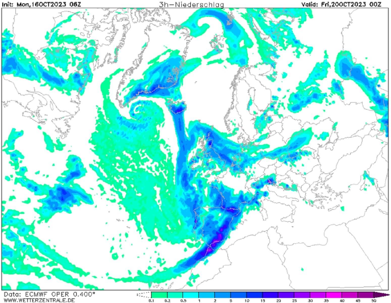 Pluges i fortes tempestes aquest dijous, 19 d'octubre a Catalunya ECMWF Wetterzentrale