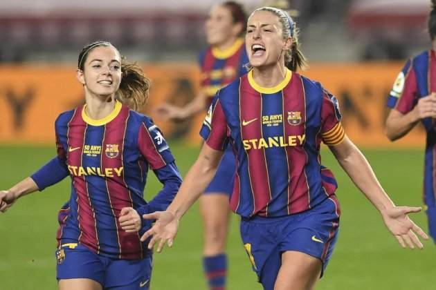 Alexia Putellas, celebrando su primer gol en el Camp Nou cono el Barça / Foto: FC Barcelona