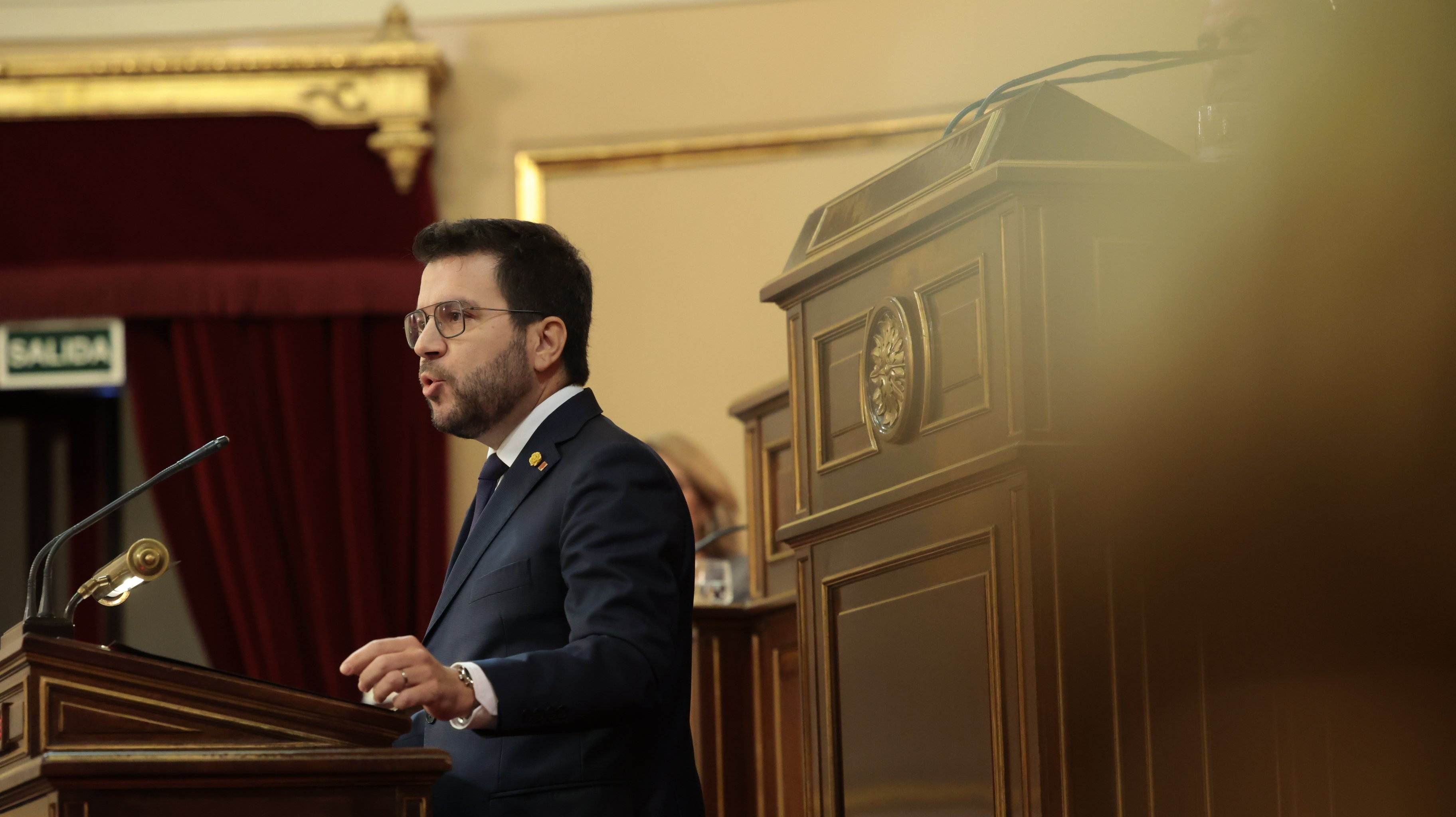 Alegato de Pere Aragonès en el Senado: "La amnistía es el punto de partida y el referéndum, el destino"