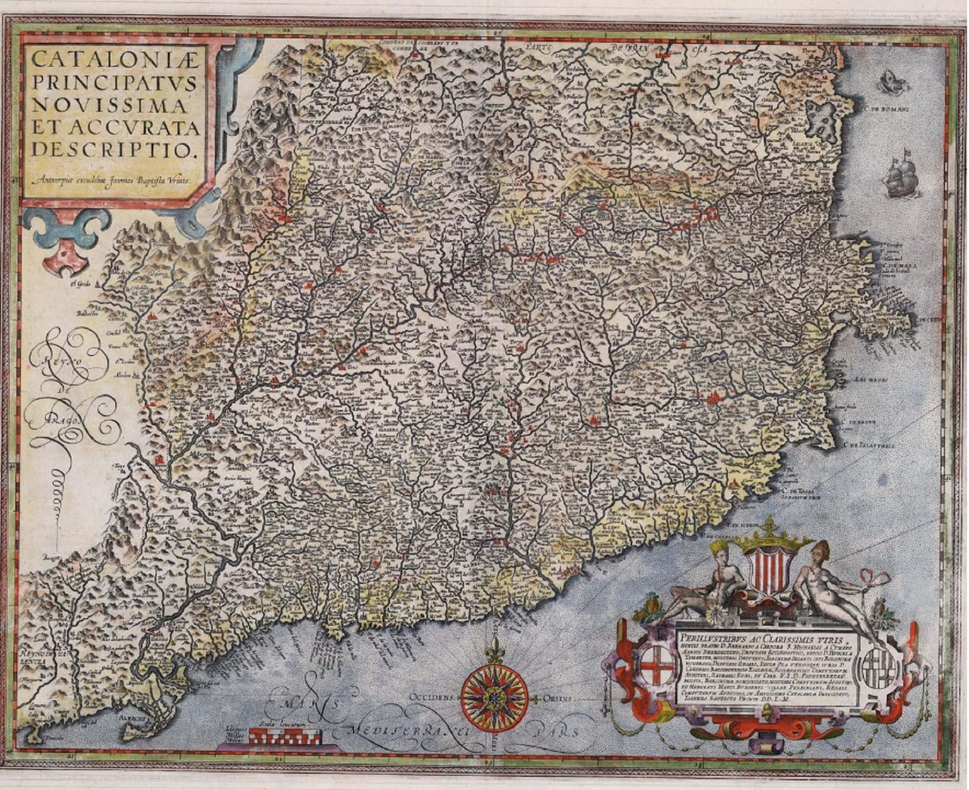Mapa de Catalunya (1608). Fuente Cartoteca de Catalunya Mapa de Catalunya (1608). Fuente Cartoteca de Catalunya