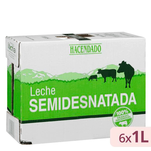 Leche semidesnatada Hacendado1 Leche semidesnatada Hacendado1