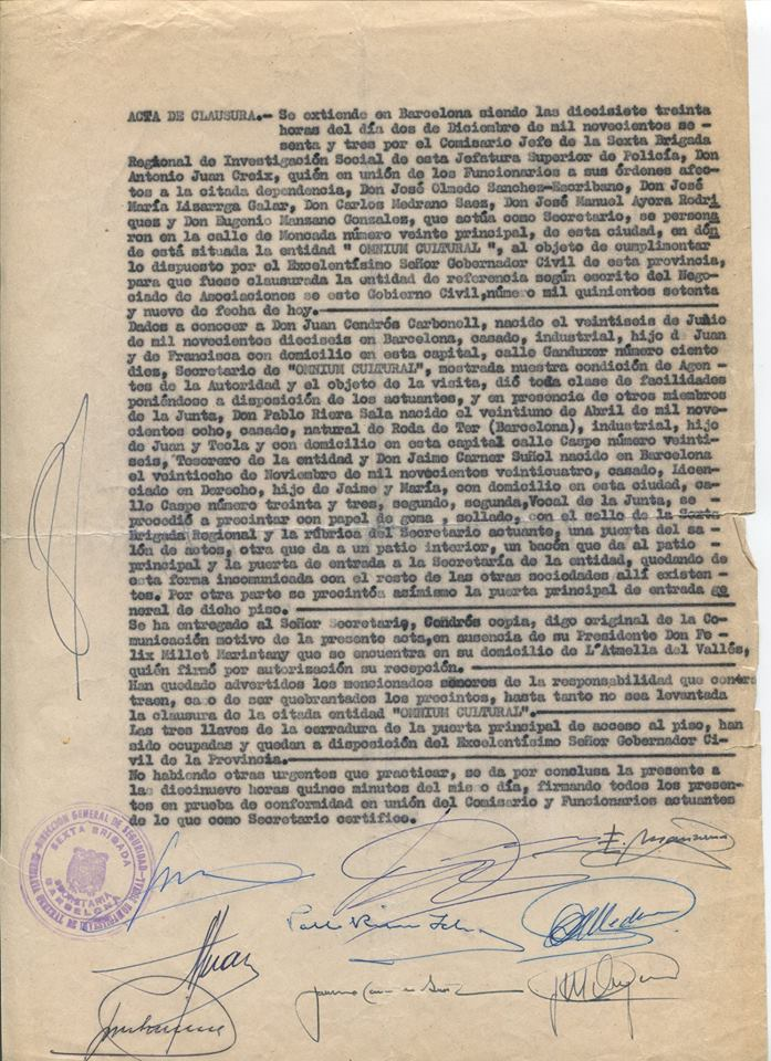 ¿Por qué el franquismo no pudo cerrar Òmnium?