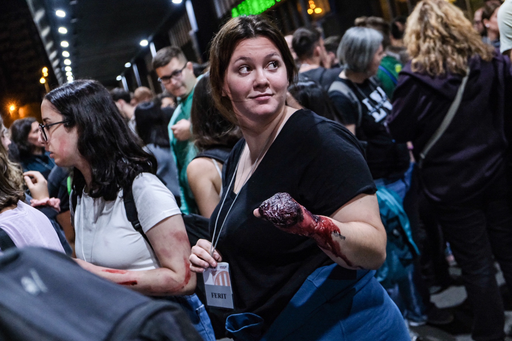 Estudiants de cursos d'emergències mèdiques han fet de figurants al simulacre