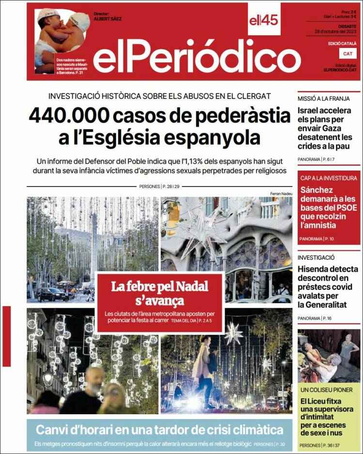 el periodico portada 28 octubre 2023