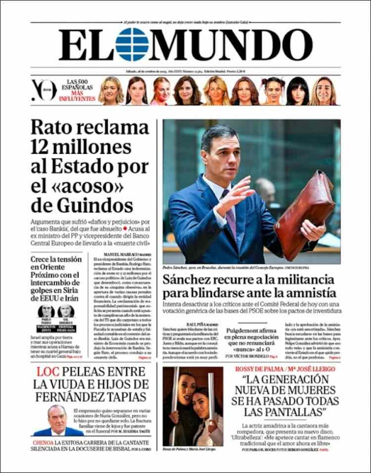 el mundo portada 28 octubre 2023 el mundo portada 28 octubre 2023