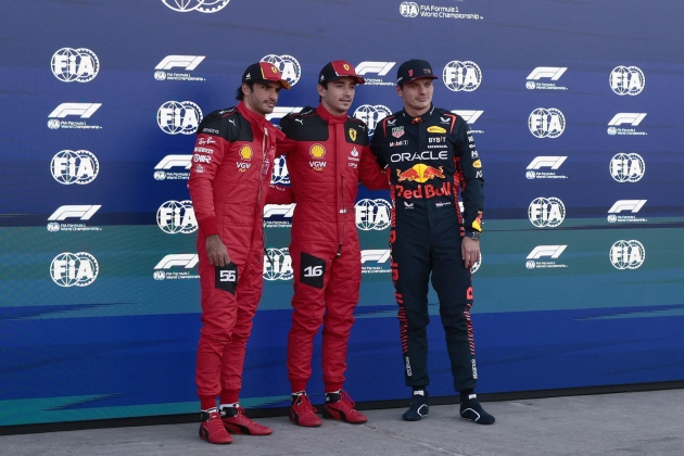 Carlos Sainz Charles Leclerc Max Verstappen / Foto: EFE