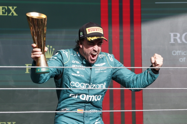 Fernando Alonso podio Brasil / Foto: EFE - Sebastiao Moreira