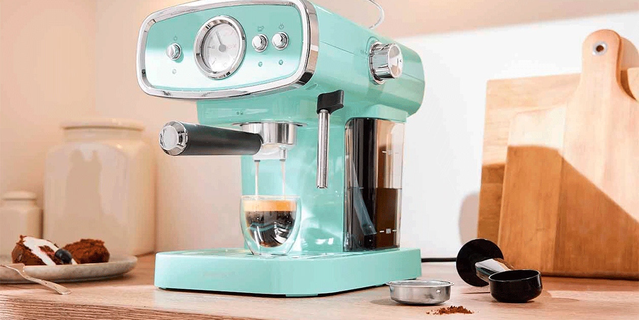 La cafetera retro espresso color azul top ventas en Lidl