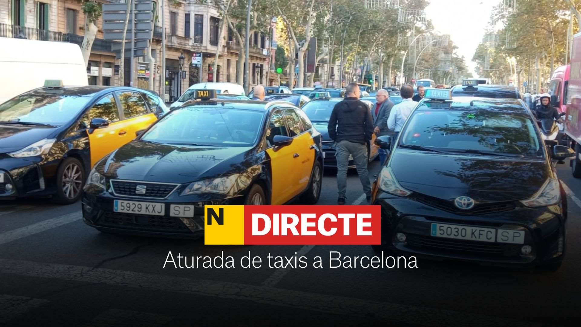 Paro de taxis en Barcelona hoy, DIRECTO | Calles cortadas y última hora