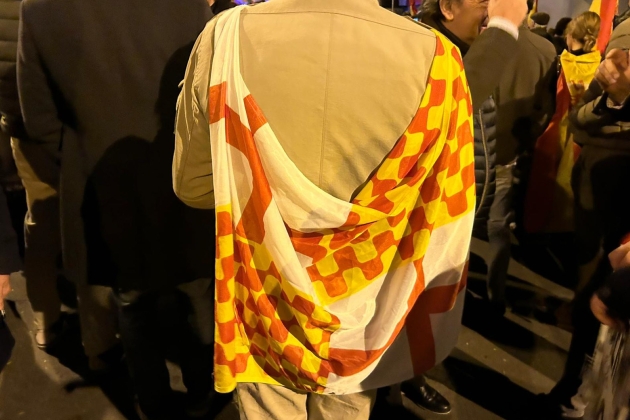 Bandera Tabarnia protesta españolista Ferraz / Abel Degà