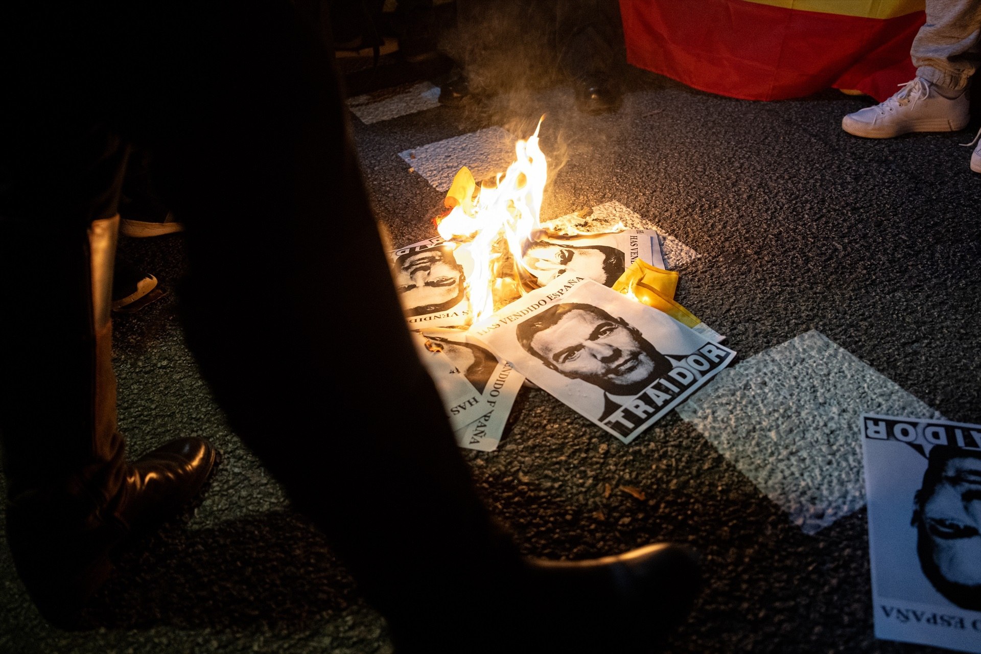 Cremen fotografies Pedro sanchez manifestacio barcelona amnistia / europa Press