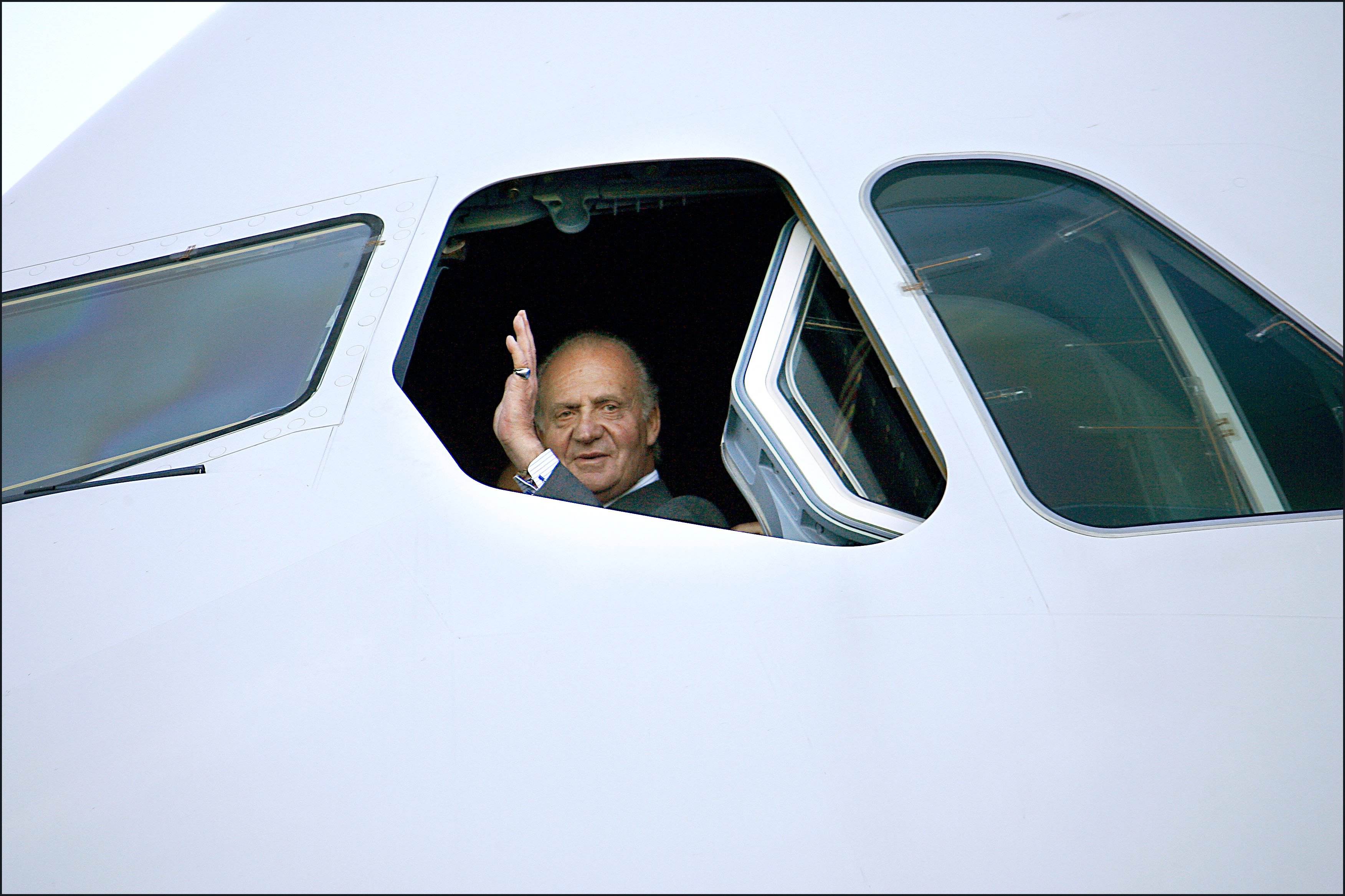 Juan Carlos en el avión 