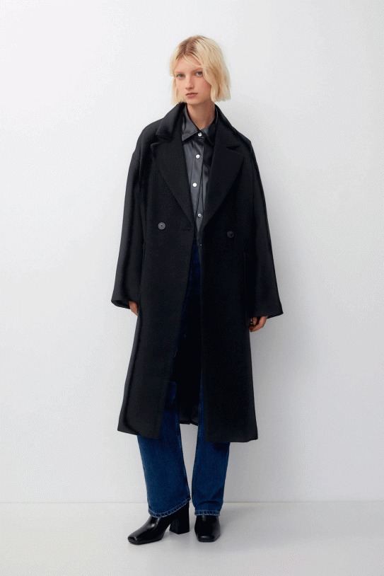 Abric de drap llarg oversize1