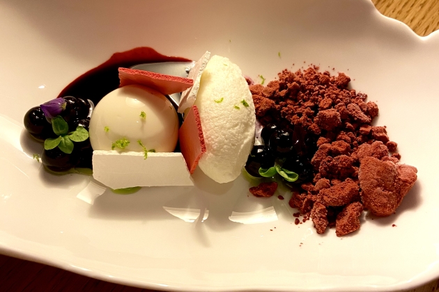 Gelat de mascarpone amb nabius i gerds Gelat de mascarpone amb nabius i gerds