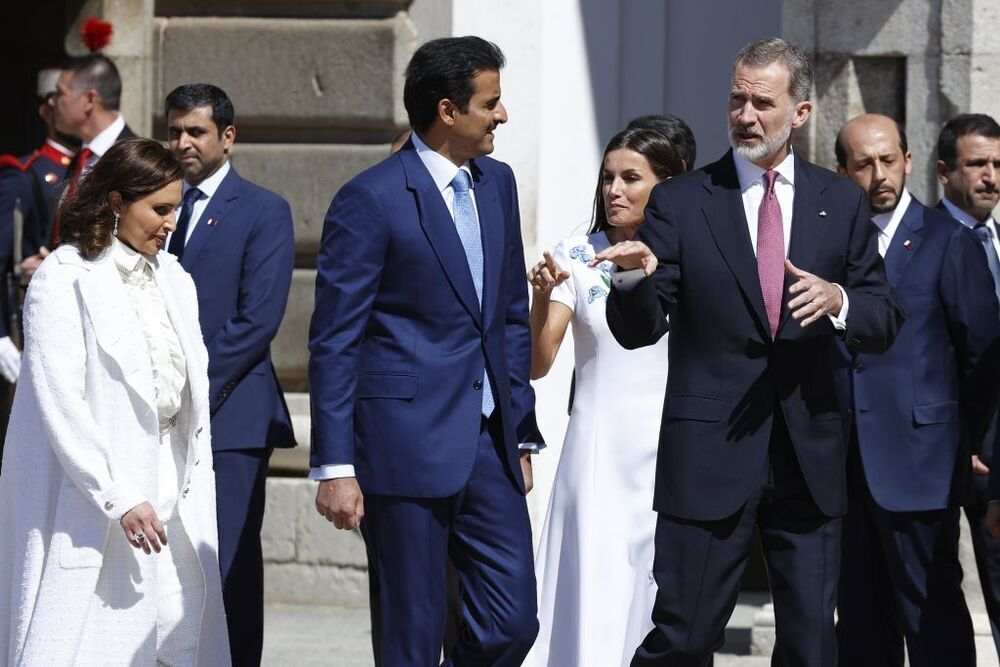 Al Thani amb Felip VI i Letizia EFE