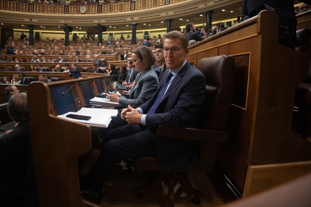 Investidura Pedro Sánchez PSOE 2023 congrés diputats pp feijoó gamarra hemicicle mirada / Foto: Europa Press Investidura Pedro Sánchez PSOE 2023 congrés diputats pp feijoó gamarra hemicicle mirada / Foto: Europa Press