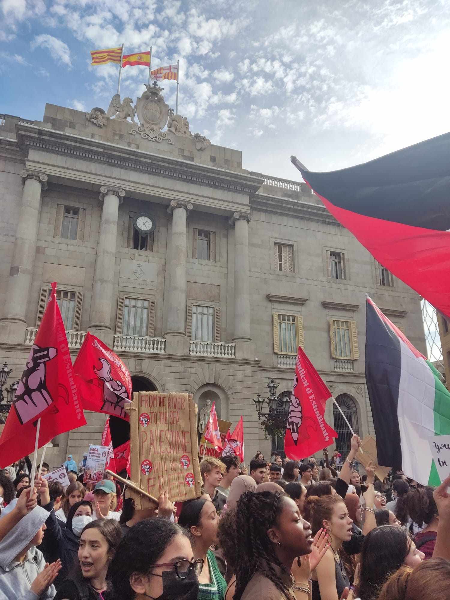 Huelga estudiantil en Barcelona para protestar contra el "genocidio" israelí en Palestina
