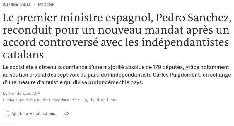 Le Monde, investidura Le Monde, investidura