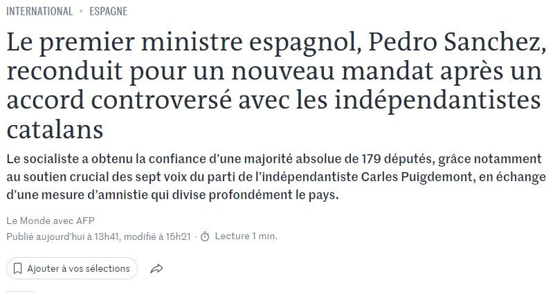 Le Monde, investidura