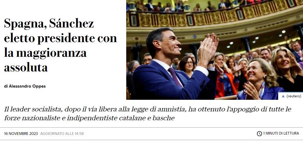 La Reppublica, investidura