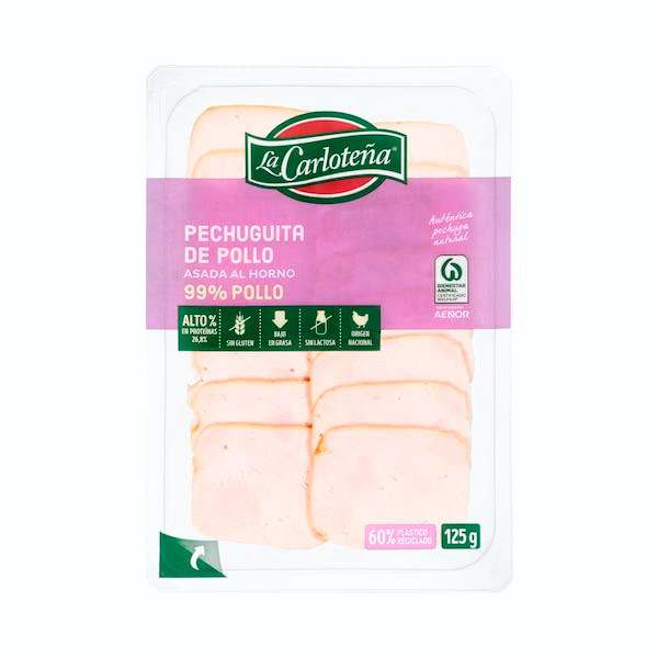 Pechuguita de pollo asada La Carloteña lonchas1 Pechuguita de pollo asada La Carloteña lonchas1