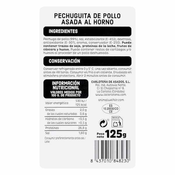 Pechuguita de pollo asada La Carloteña lonchas Pechuguita de pollo asada La Carloteña lonchas