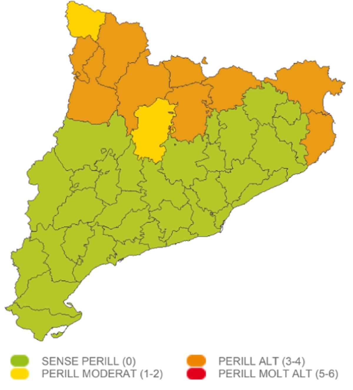 Peligro fuerte viento miércoles, 22 de noviembre Catalunya Meteocat