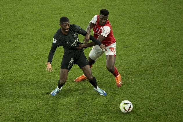 Ousamene Dembélé sufriendo durante un partido del PSG / Foto: Europa Press