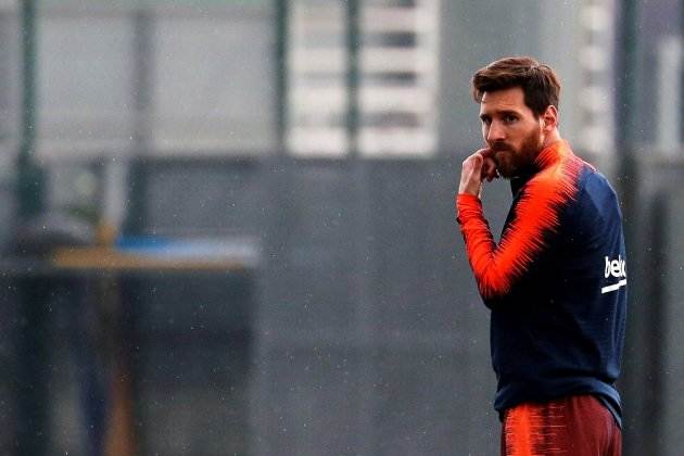Leo Messi entrenament Barça   EFE