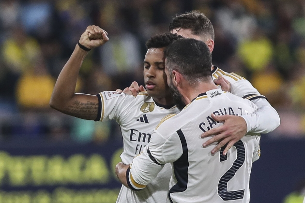 Rodrygo, Carvajal i Valverde celebrant un gol del Reial Madrid contra el Cadis / Foto: EFE Rodrygo, Carvajal i Valverde celebrant un gol del Reial Madrid contra el Cadis / Foto: EFE